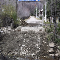 Puente caído del sector de Las Trancas, fue reparado