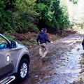En terreno el alcalde Marcelo Ojeda Cárcamo y funcionarios municipales solucionaron corte de camino en los Pellines 29-08-2023 (4)
